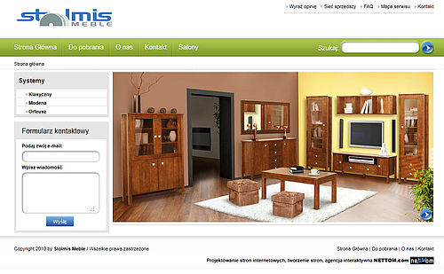 Webiste and products catalog for furniture producer