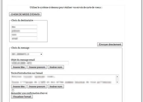 Creation of electronic card sending system