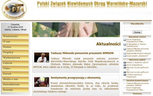 The service of Polish Association of Blinds in Olsztyn