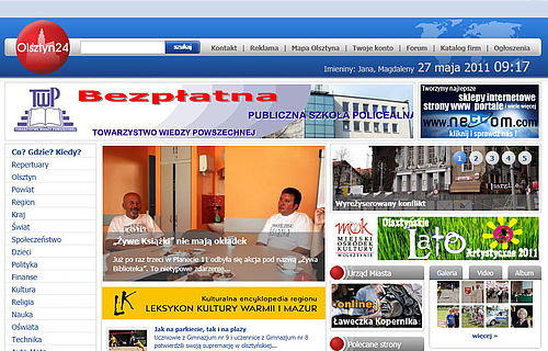 Pozycjonowanie portalu internetowego Olsztyn24.com