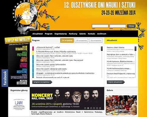 New graphic design of Days of Science and Art in Olsztyn.