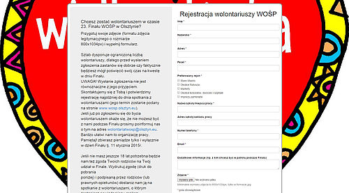 System rejestracji Wolontariuszy WOŚP 