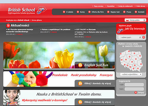 Improving website of language school "British School"