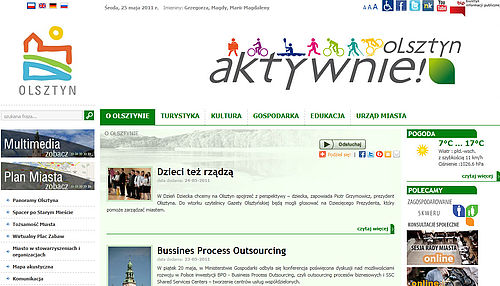 Shipping module for e-cards on web portal of Olsztyn City Hall